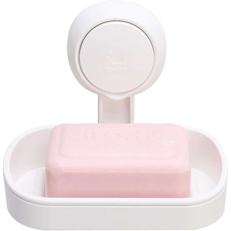 foto del prodotto portasapone con ventosa, anti foratura e riutilizzabile, installazione in un secondo, portasapone per doccia, carico 5 kg, supporto impermeabile per