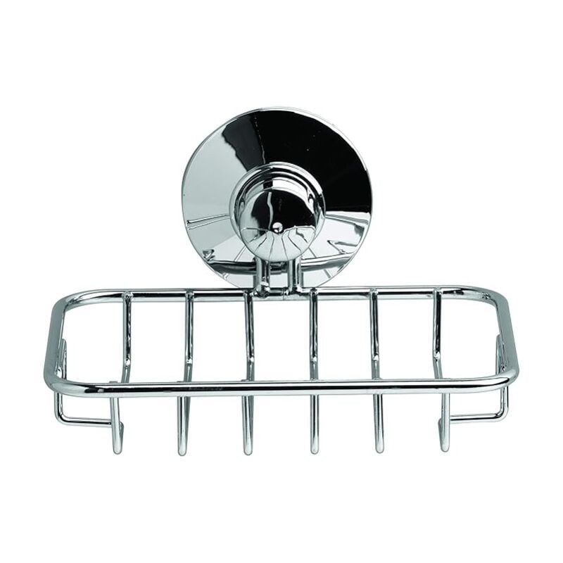 foto del prodotto portasapone con ventosa cromato con finitura a specchio 9,5x5,5x13h cm king home