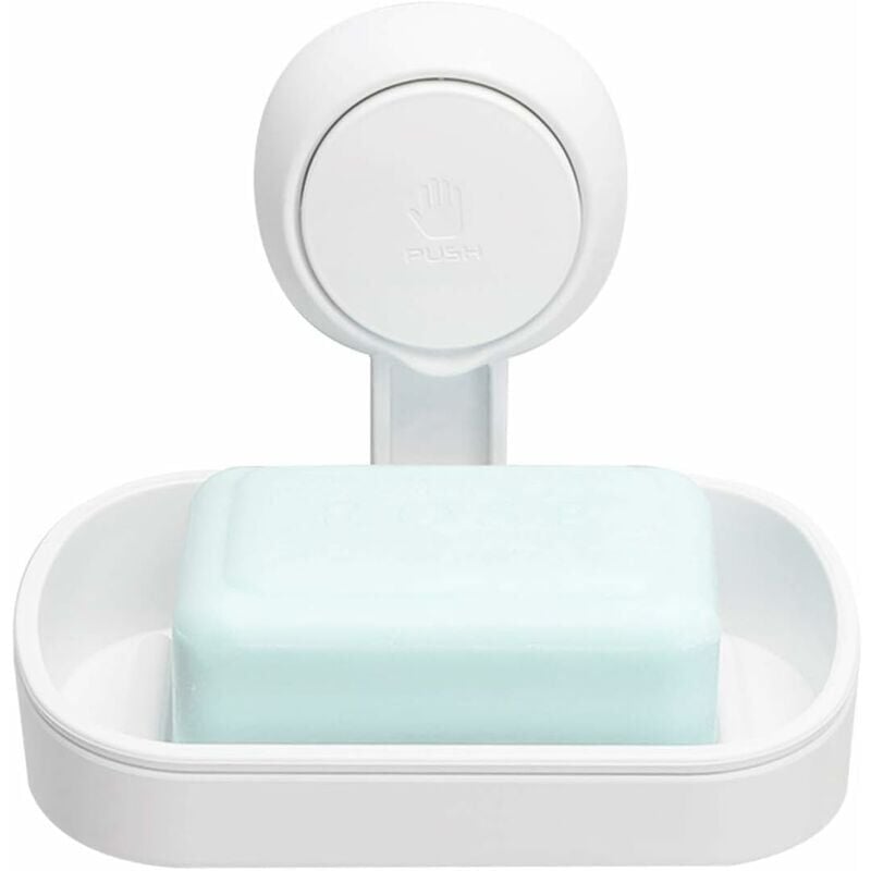 foto del prodotto portasapone con ventosa nessuna perforazione e riutilizzabile, installazione in 1 secondo, rotazione a 360 , supporta fino a 5 kg di carico,