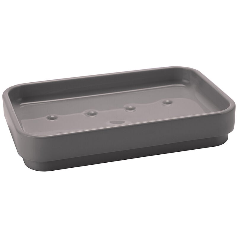 foto del prodotto portasapone d appoggio gedy linea seventy in resina colore grigio
