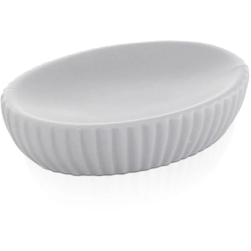 foto del prodotto portasapone da appoggio grigio gedy serie marika in ceramica