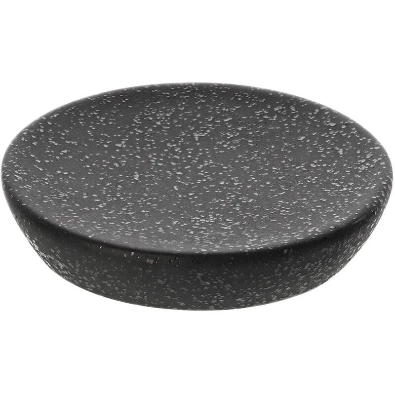 foto del prodotto portasapone da appoggio in ceramica nero con effetto glitter