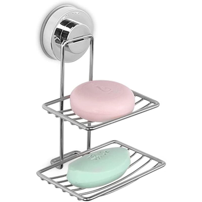 foto del prodotto portasapone da doccia con ventosa, portasapone da doccia, portasapone in acciaio inox, portasapone da parete per doccia, portasapone da bagno,