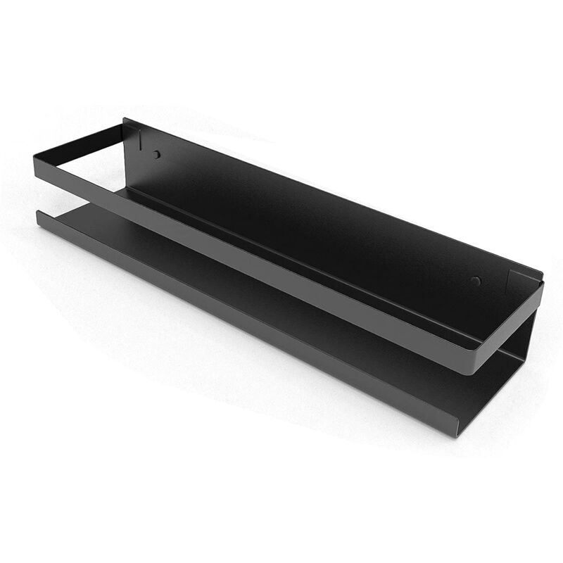 foto del prodotto portasapone da doccia, portasapone da bagno senza foratura, portasapone da doccia in acciaio inox, cestino portaoggetti da cucina nero opaco 30 cm