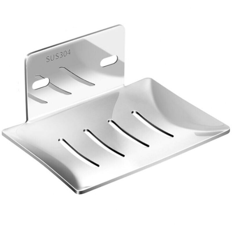 foto del prodotto portasapone da parete senza foratura in acciaio inox, portasapone da doccia autoadesivo per riporre spugne, spazzole, sapone per bagno, cucina,
