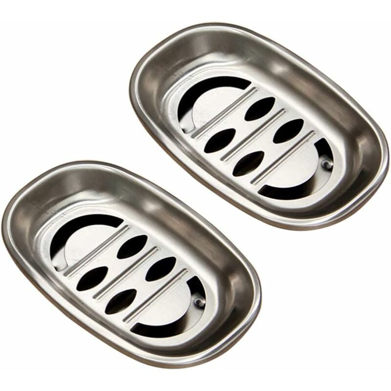 foto del prodotto portasapone doppio in acciaio inossidabile a doppio strato per doccia, bagno, cucina, 2 pezzi portasapone in acciaio inossidabile con volto