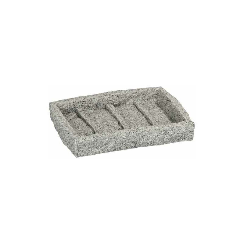 foto del prodotto portasapone granite, in poliresina effetto granito, 13,5x2,2x9,1 cm, grigio wenko