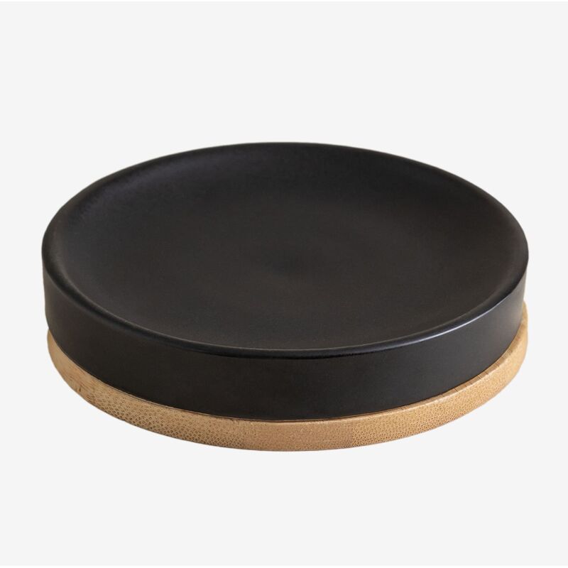foto del prodotto portasapone in ceramica e bambù elvan sklum