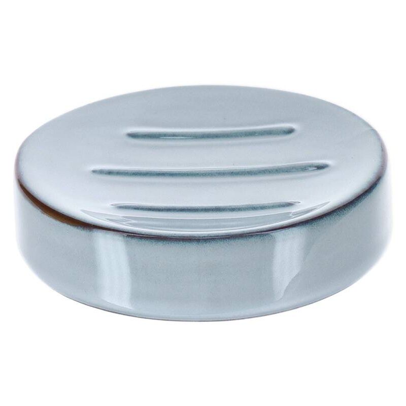 foto del prodotto portasapone in gres laccato blu tendance