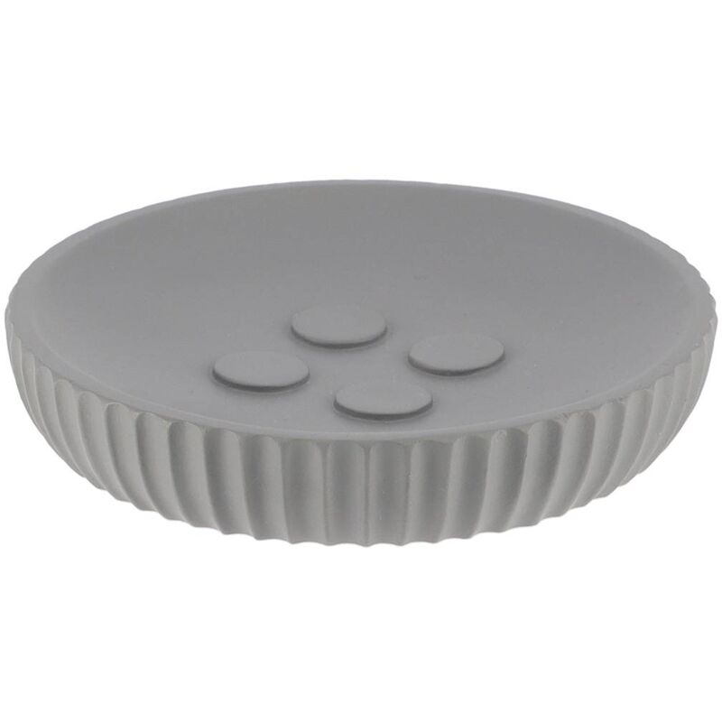 foto del prodotto portasapone in poliresina grigio tendance