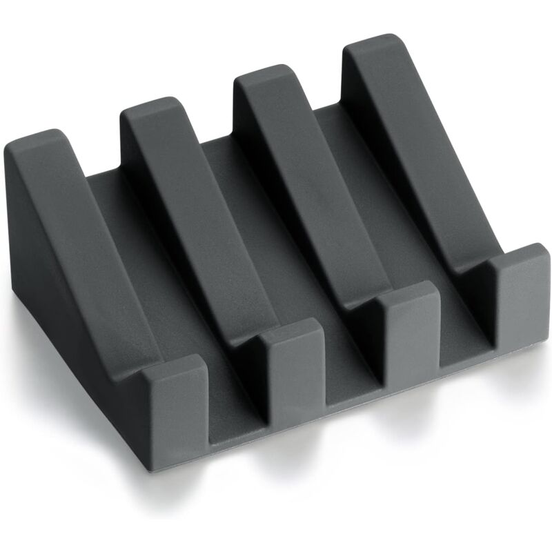 foto del prodotto portasapone in silicone con scarico per doccia, barra da bagno, vassoio per asciugare a cascata autodrenante, porta spugna per lavello da cucina,