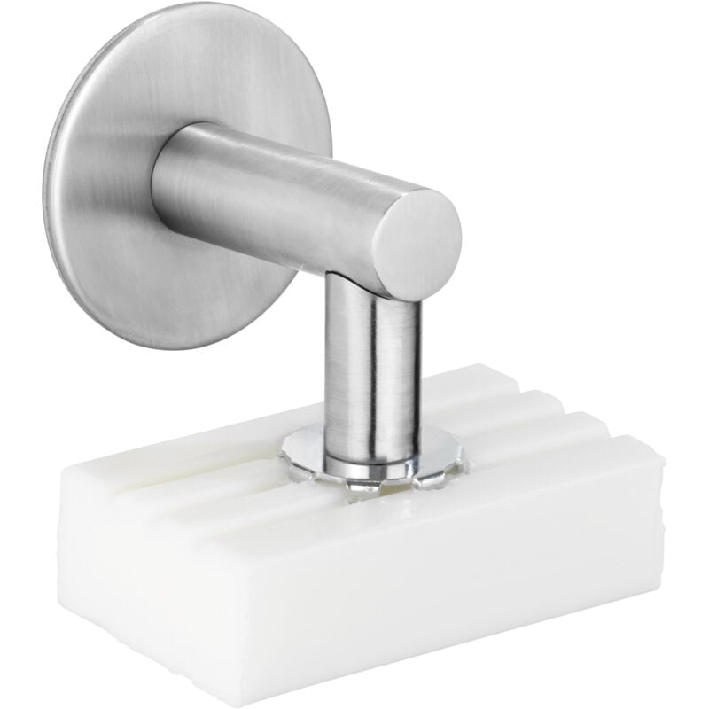 foto del prodotto portasapone magnetico da parete, portasapone magnetico, fissaggio senza foratura turbo loc , acciaio inox, 4,5x4x7 cm, opaco wenko