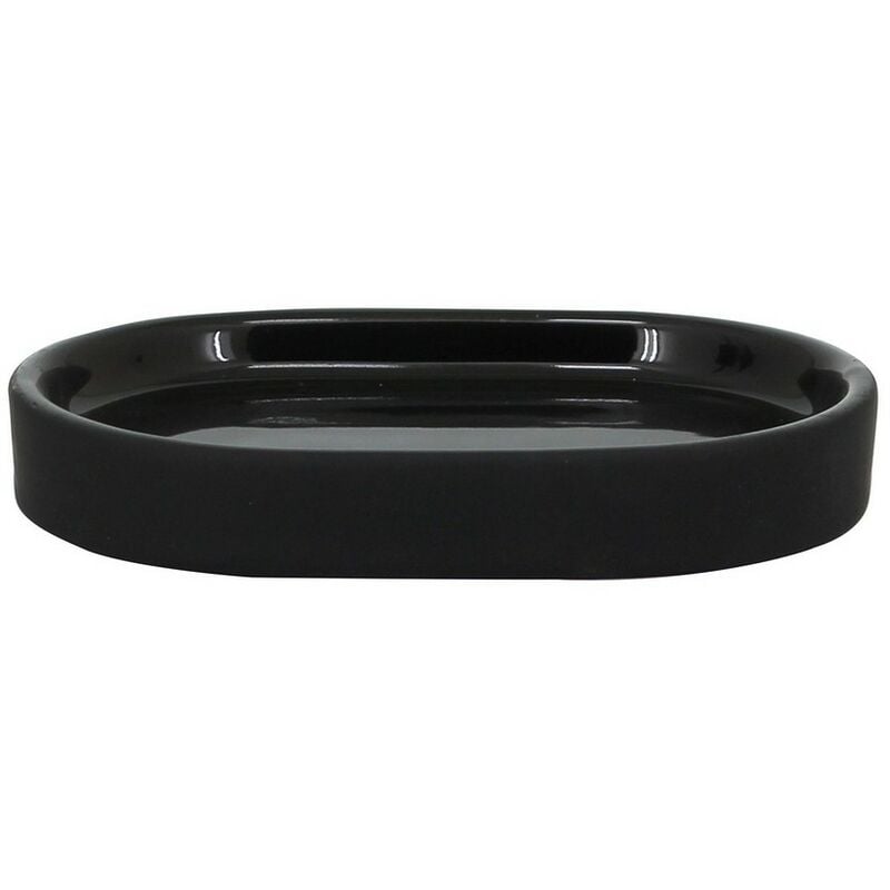 foto del prodotto portasapone nero in ceramica serie black