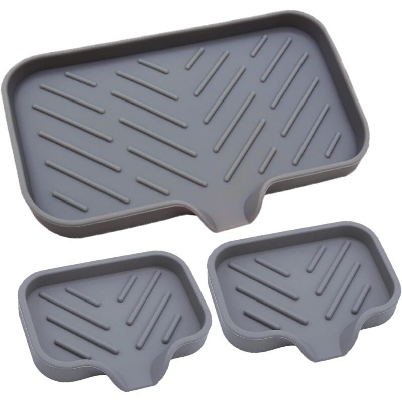 foto del prodotto portasapone, portasapone in silicone, vassoio portaspugna per lavello da cucina 3 pezzi , portasapone autosvuotante, cestino per piano cucina,