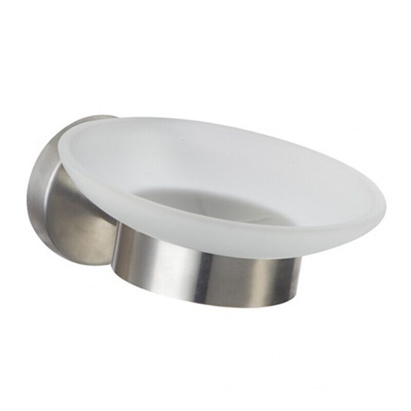 foto del prodotto portasapone steel in acciaio vetro satinato