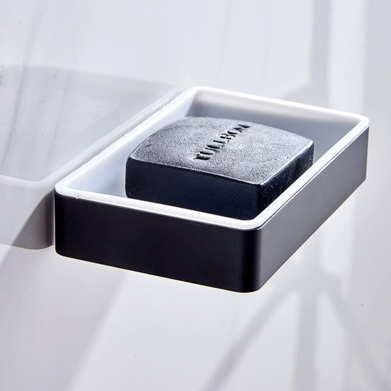foto del prodotto portasapone ymyny senza foratura, portasapone, portasapone per bagno, doccia, cucina, in alluminio e plastica abs, adesivo forte, portasapone da