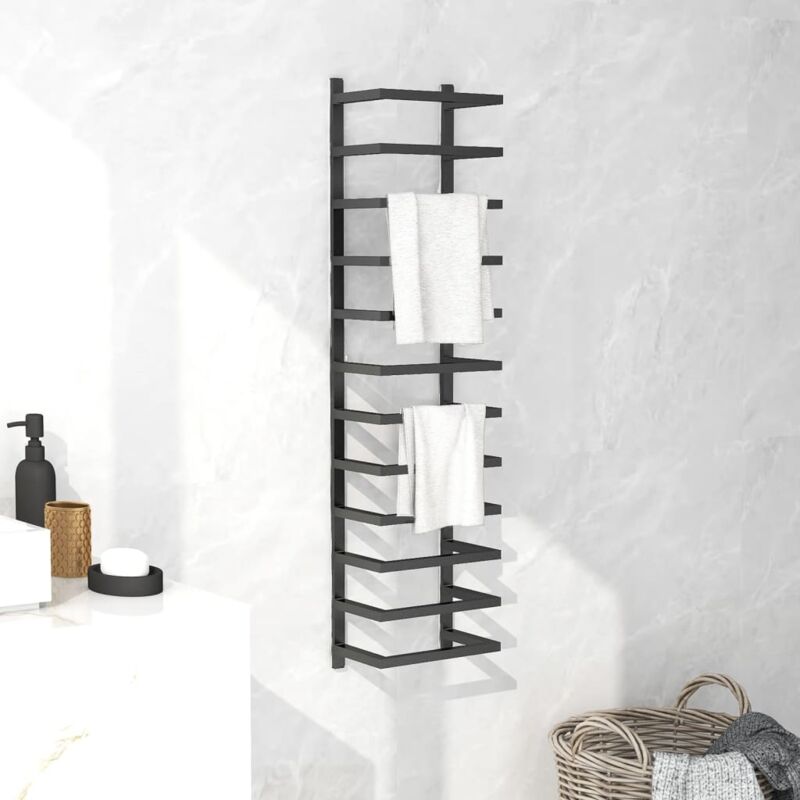 foto del prodotto portasciugamani 24x12x96cm cm in acciaio design minimal ed elegante vari colori colore nero