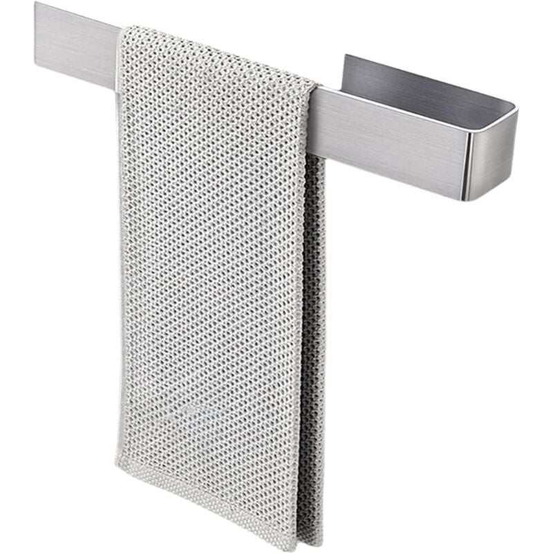 foto del prodotto portasciugamani autoadesivo in acciaio inox 304, senza foratura, adatto per bagno e cucina, portasciugamani argentato br bebusingoto
