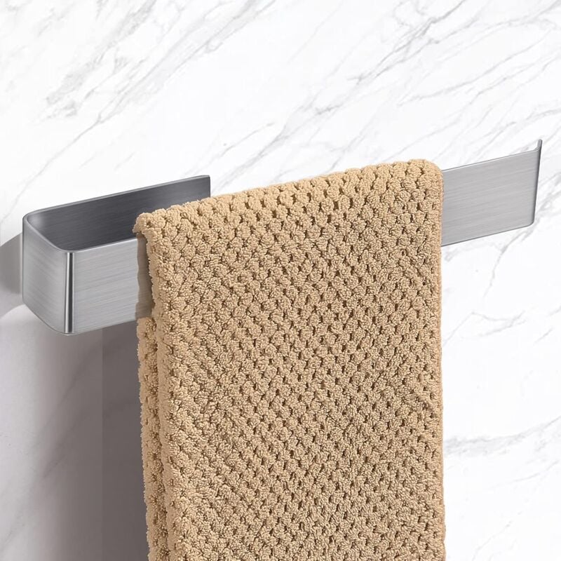 foto del prodotto portasciugamani autoadesivo per montaggio a parete senza foratura, portasciugamani in acciaio inox per bagno e cucina, 25 cm