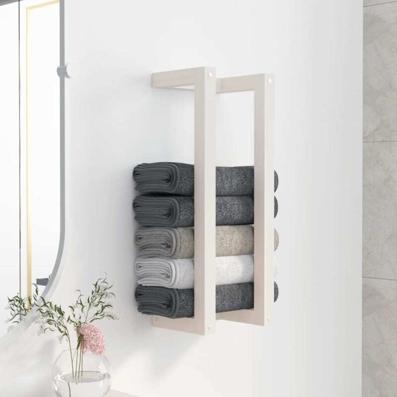 foto del prodotto portasciugamani bianco 23x18x60 cm in legno massello di pino - vidaxl