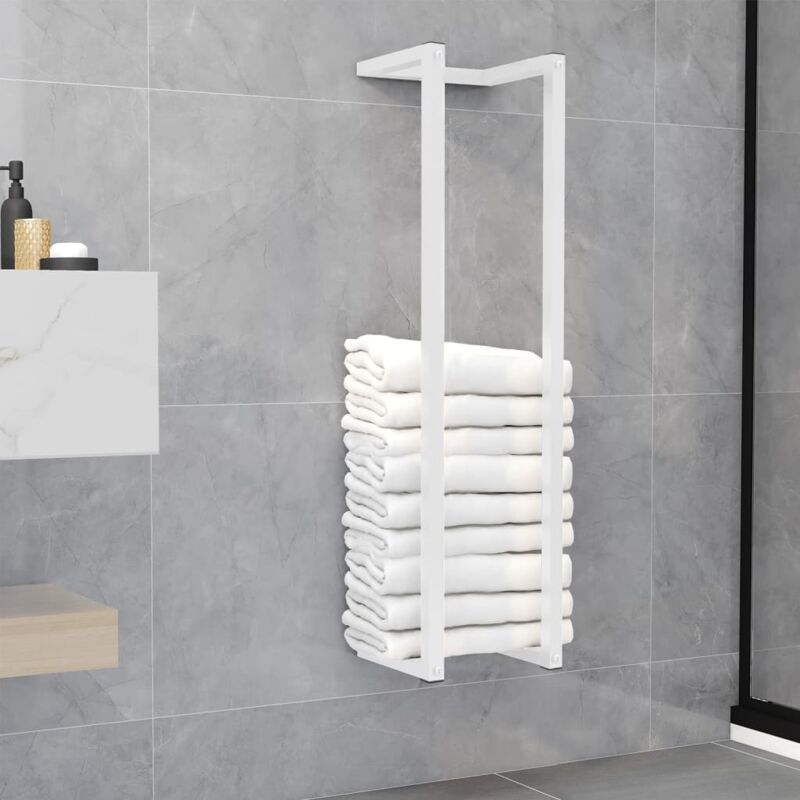 foto del prodotto portasciugamani bianco 25x20x95 cm in acciaio vidaxl