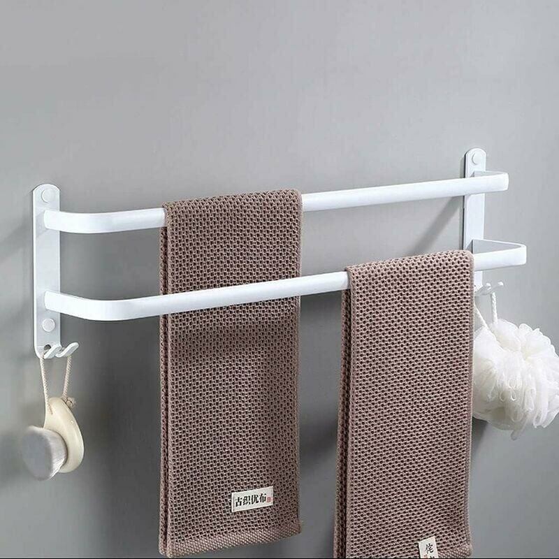 foto del prodotto portasciugamani bianco portasciugamani multistrato a parete con ganci portasciugamani in alluminio spazio per bagno, cucina dell hotel, stile