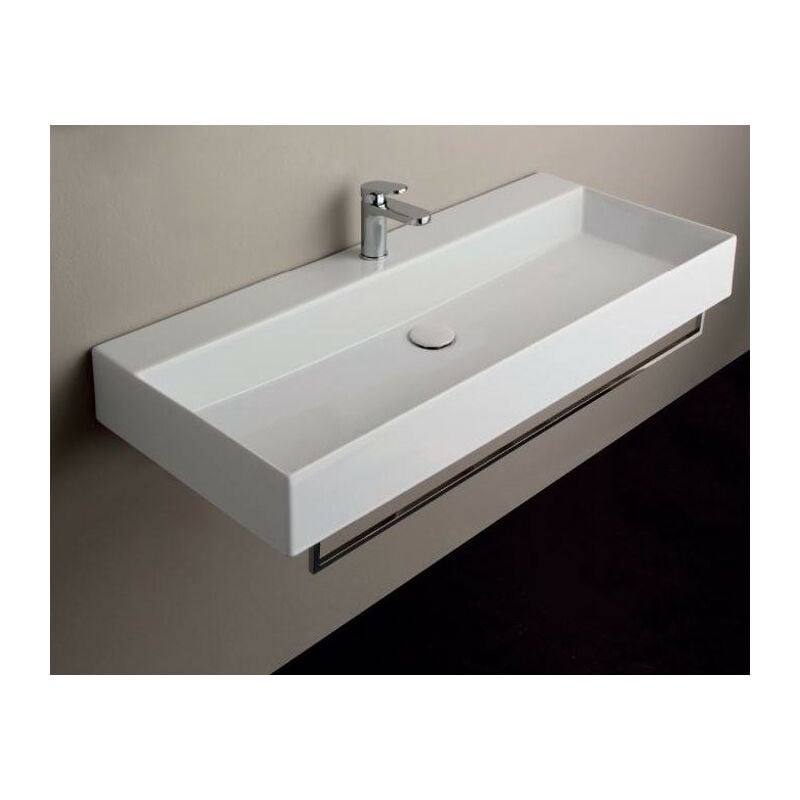 foto del prodotto portasciugamani cromato elegance 50 in ottone di ceramica azzurra