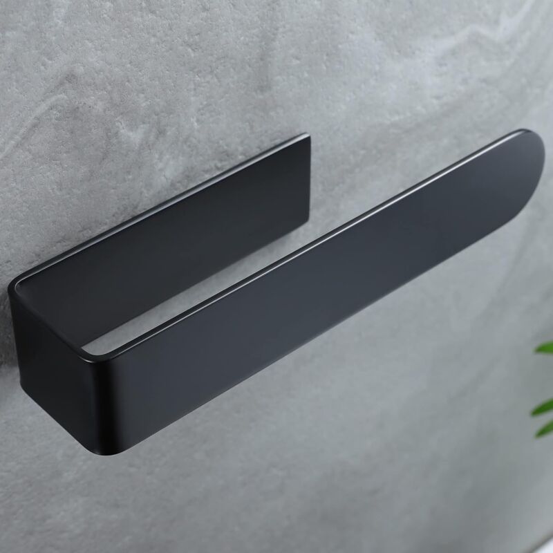foto del prodotto portasciugamani da 20 cm senza foratura anello portasciugamani autoadesivo con installazione con una sola mano, acciaio inossidabile sus304, nero