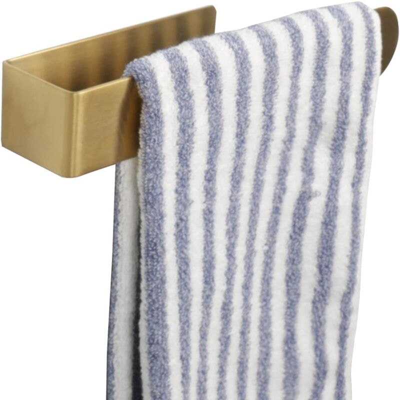 foto del prodotto portasciugamani da bagno 24 cm portasciugamani autoadesivo da parete senza foratura acciaio inossidabile sus 304, oro bebusingoto