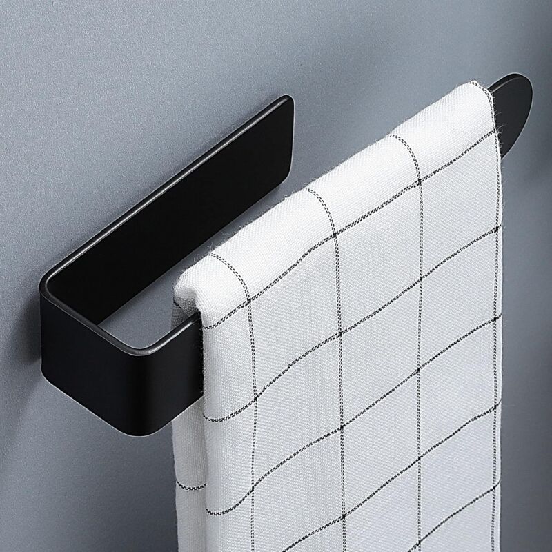 foto del prodotto portasciugamani da bagno adesivo da 24 cm portasciugamani da cucina sus304 nero