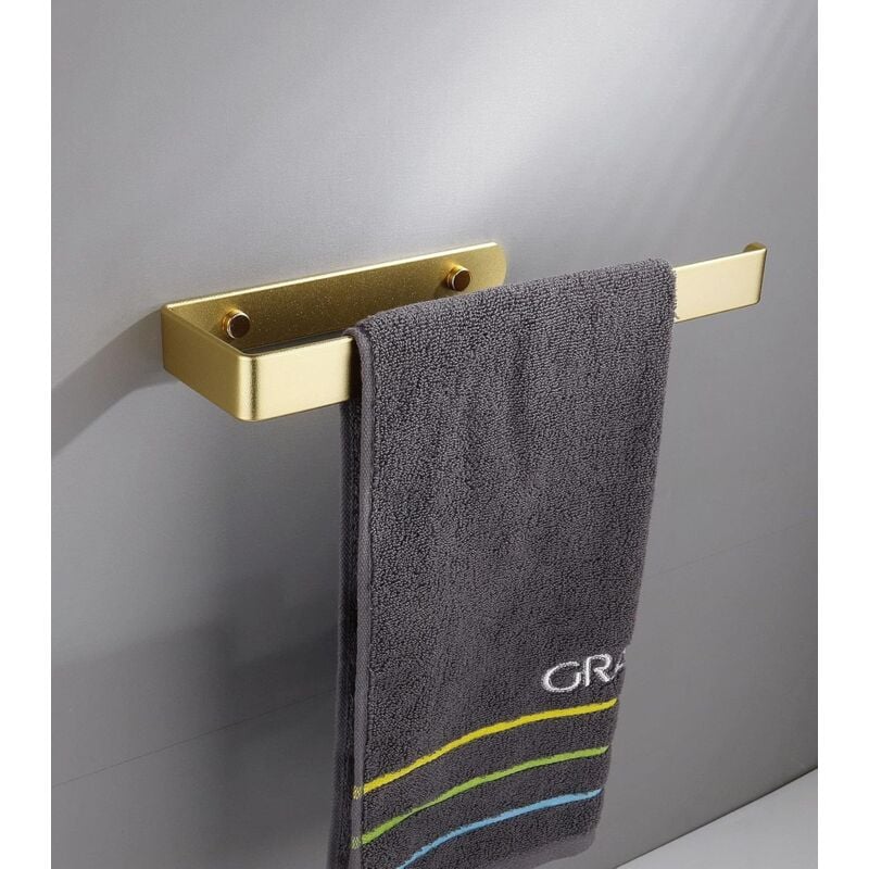 foto del prodotto portasciugamani da bagno in acciaio inossidabile 304 senza foratura portasciugamani adesivo portasciugamani da parete e foratura oro bebusingoto