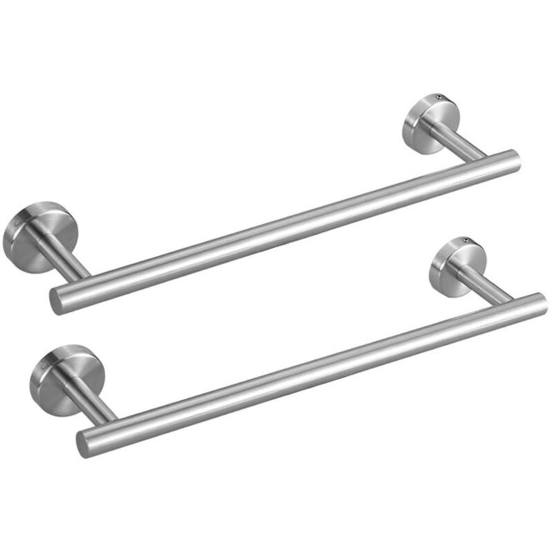 foto del prodotto portasciugamani da bagno in acciaio inossidabile spazzolato da 40 cm, confezione da 2, montaggio a parete, organizer spazzolato bebusingoto