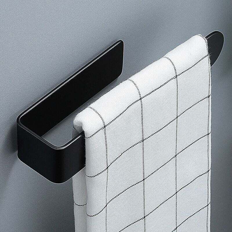 foto del prodotto portasciugamani da bagno in stile europeo, anello portasciugamani aperto, montaggio a parete, autoadesivo, senza foratura, acciaio inossidabile sus