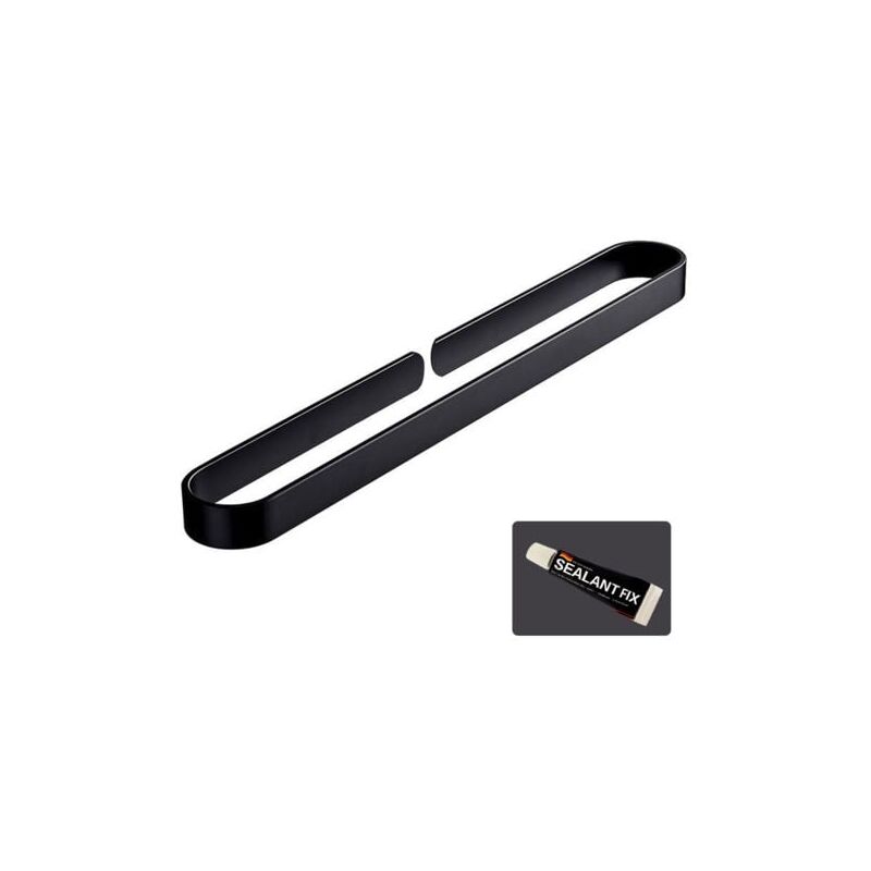 foto del prodotto portasciugamani da bagno nero, barra portasciugamani a forma di u per parete, anello adesivo, nessuna foratura richiesta, 40 cm