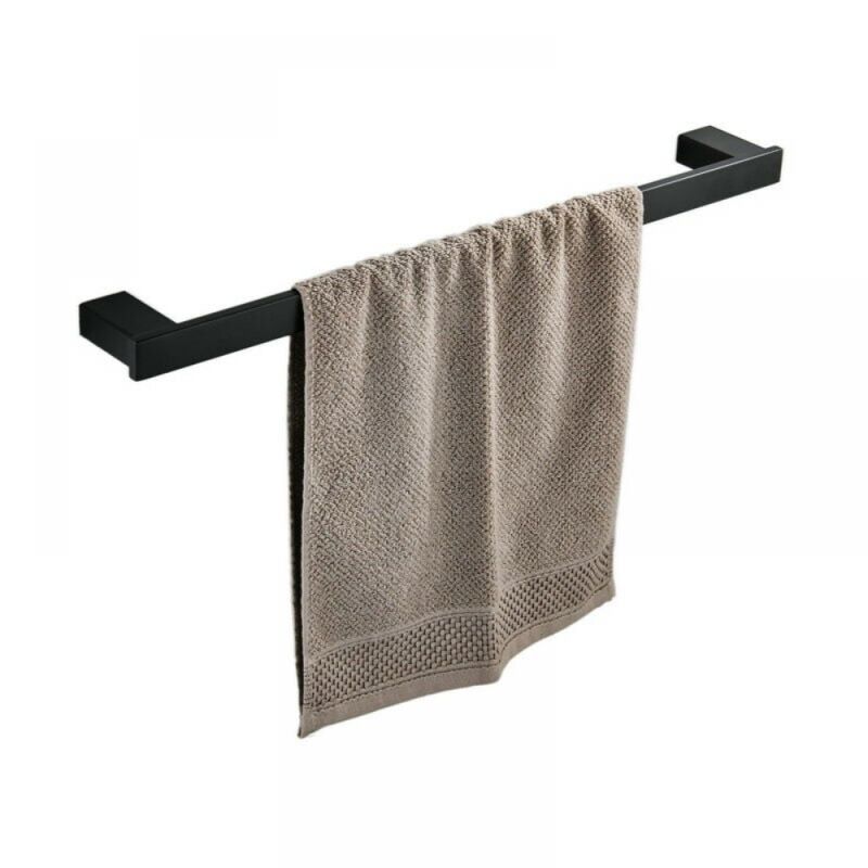 foto del prodotto portasciugamani da bagno nero da 40 cm, barra portasciugamani da parete in acciaio inossidabile sus 304, barra portasciugamani singola