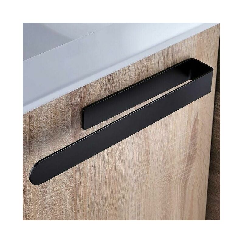 foto del prodotto portasciugamani da bagno nero portasciugamani in acciaio inox portasciugamani adesivo, 37 cm