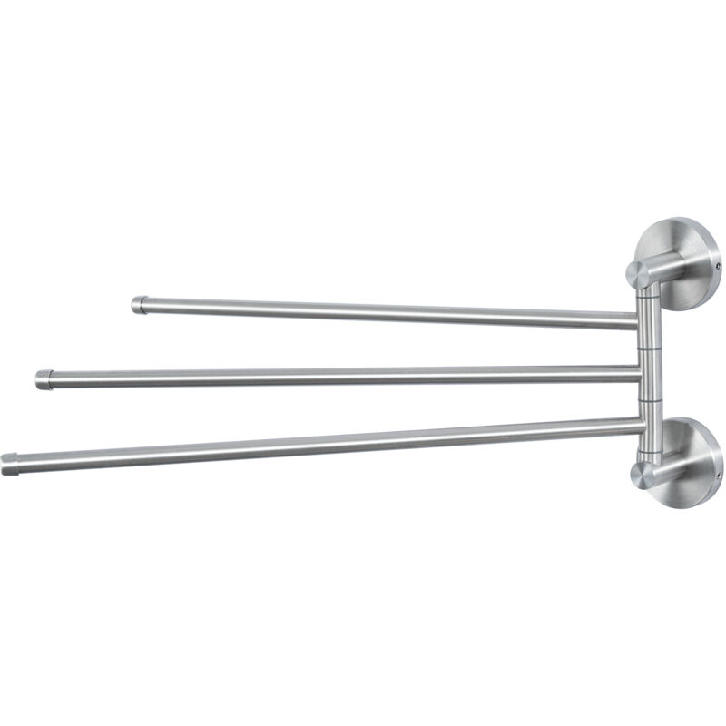 foto del prodotto portasciugamani da bagno orientabile in acciaio inox a 3 bracci per montaggio a parete, portasciugamani da 40 cm per cucina, wc, guardaroba e bagno,