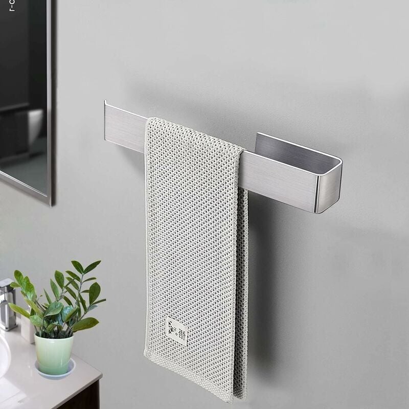 foto del prodotto portasciugamani da bagno senza forare in acciaio inox adesivo portasciugamani per bagno e cucina in acciaio 25 cm