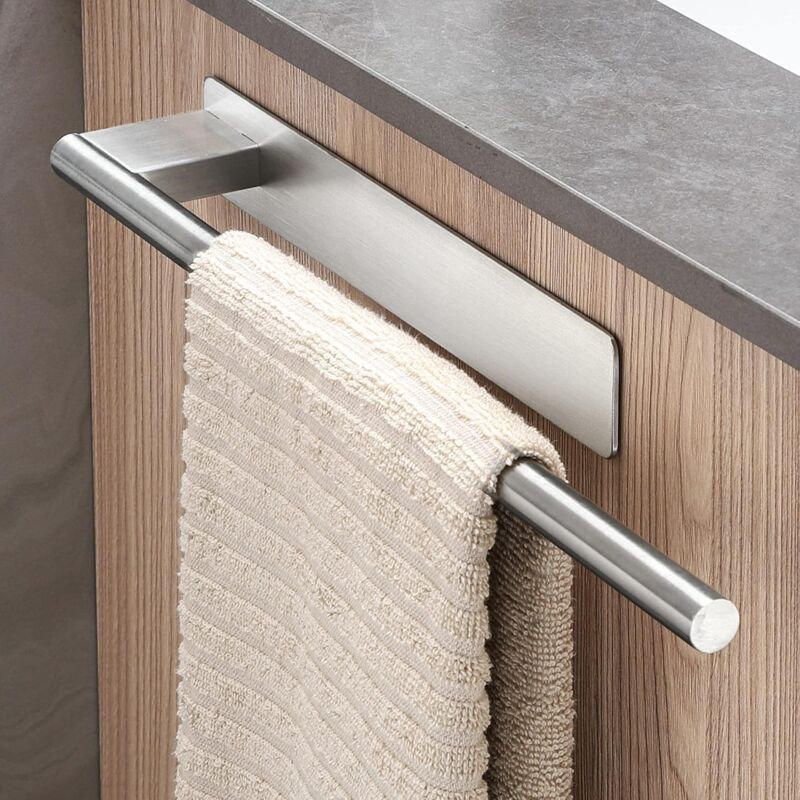 foto del prodotto portasciugamani da bagno senza foratura argento bebusingoto