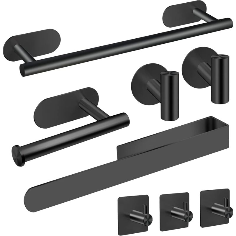 foto del prodotto portasciugamani da bagno, set da 8 pezzi, accessori da bagno in acciaio inox 304 ispessito di alta qualit , portasciugamani senza foratura
