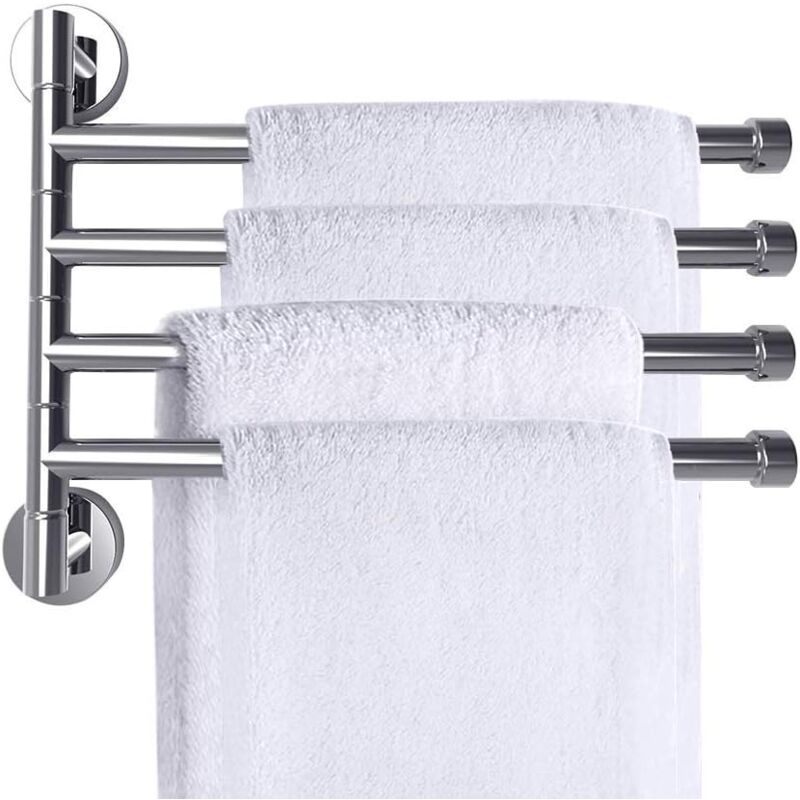 foto del prodotto portasciugamani da parete a 4 bracci, 180 , acciaio inox, cromato