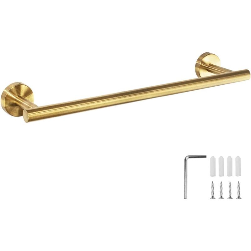 foto del prodotto portasciugamani da parete da 40 cm con viti, acciaio inossidabile sus 304, antiruggine, accessori per il bagno, oro spazzolato