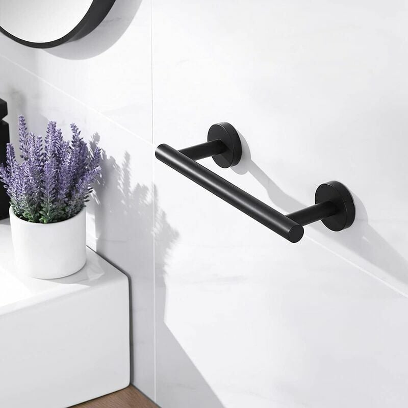 foto del prodotto portasciugamani da parete in acciaio inossidabile sus304 lunghezza 40 cm, colore nero opaco