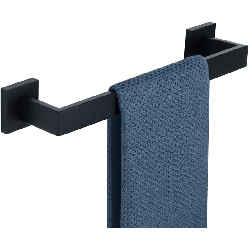 foto del prodotto portasciugamani da parete per bagno, 40 cm, acciaio inossidabile 304, finitura nero opaco