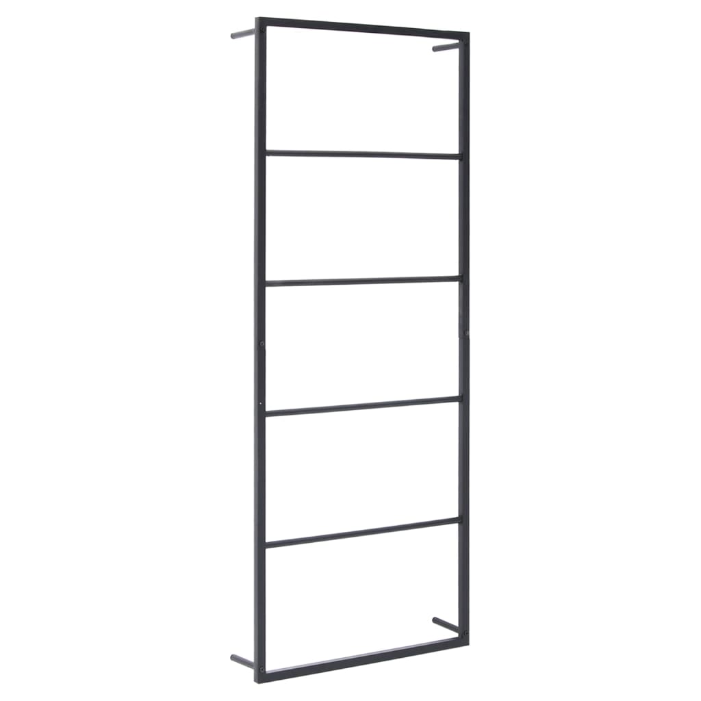 foto del prodotto portasciugamani da parete portaoggetti da bagno portasciugamani interno casa 115 cm acciaio nero 02 0001649