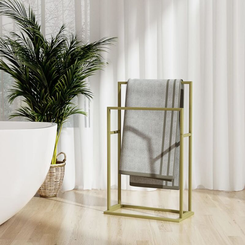 foto del prodotto portasciugamani da pavimento oro 48x24x78,5 cm in ferro vidaxl