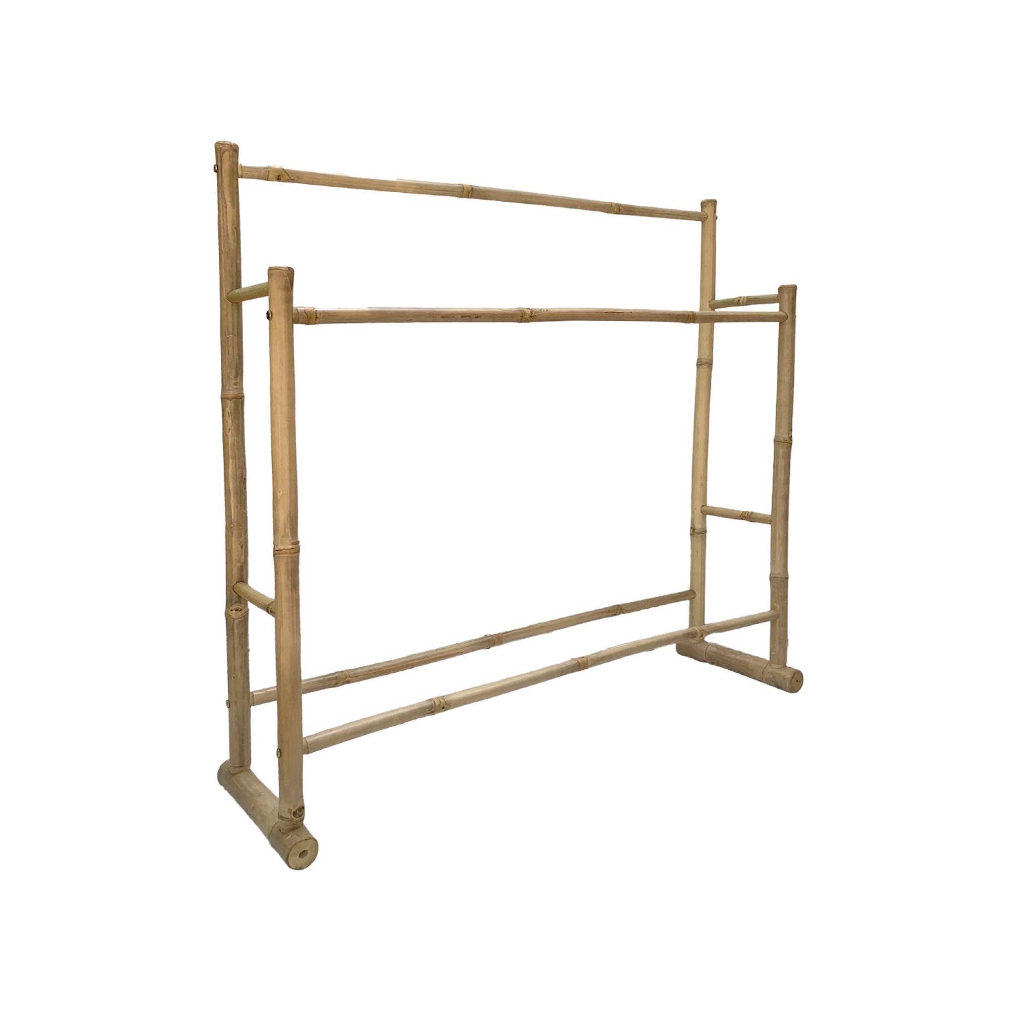 foto del prodotto portasciugamani doppio in bambù, marrone naturale