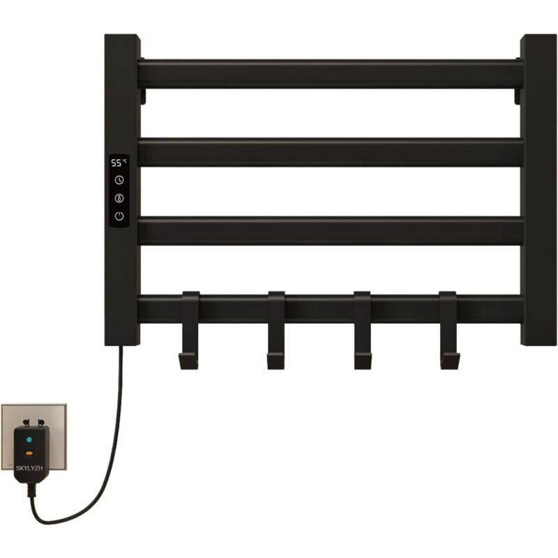foto del prodotto portasciugamani elettrico 550x350mm scaldasalviette radiatore da bagno elettrico portasciugamani intelligente, ip24 impermeabile, temperatura