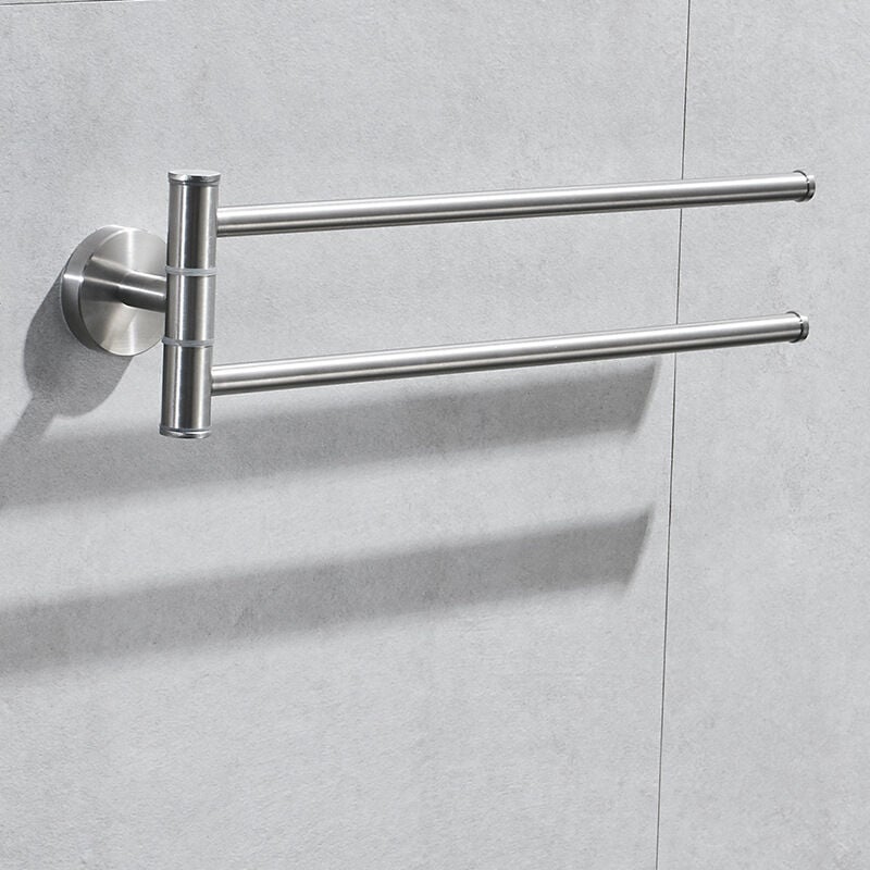 foto del prodotto portasciugamani girevole da cucina - portasciugamani girevole a parete a 2 bracci - acciaio inossidabile 304 finitura spazzolata - lablanc