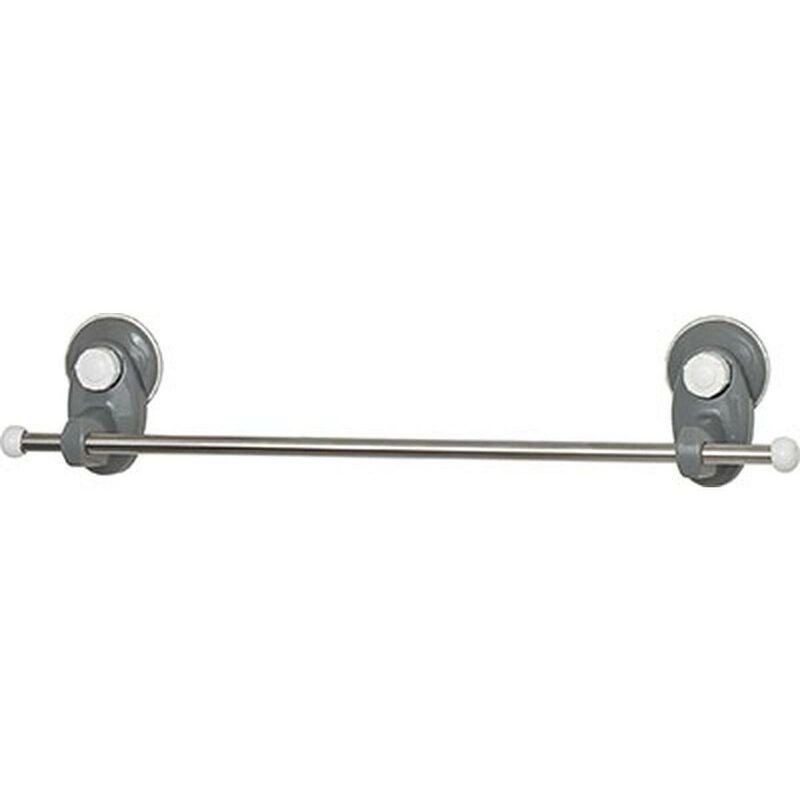 foto del prodotto portasciugamani in abs pvc 1 barra in acciaio inox su ventose grigio bianco tendance